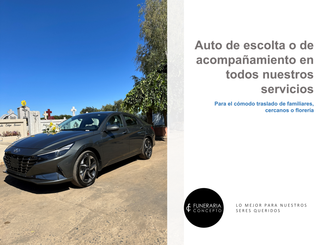 Auto de escolta y acompañamiento de Funeraria Concepto