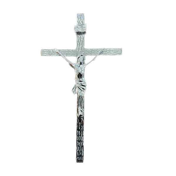 crucifijo laurel cromado 30 cm