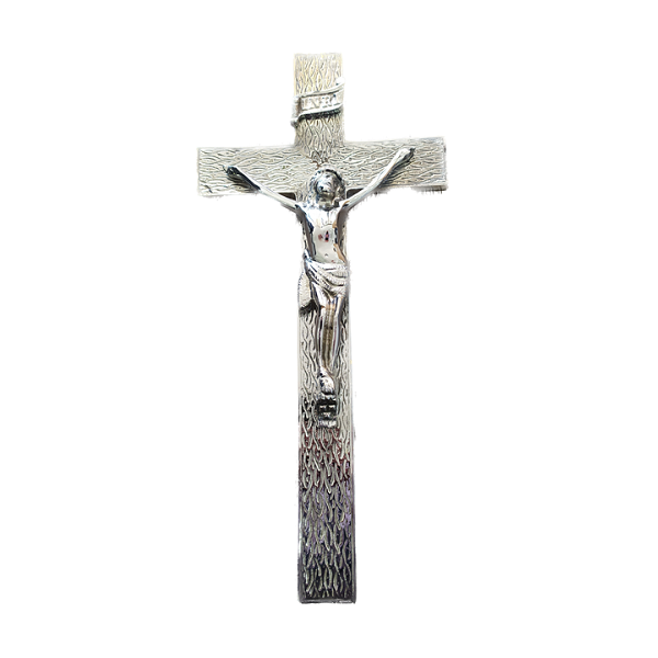 crucifijo laurel cromado 45 cm