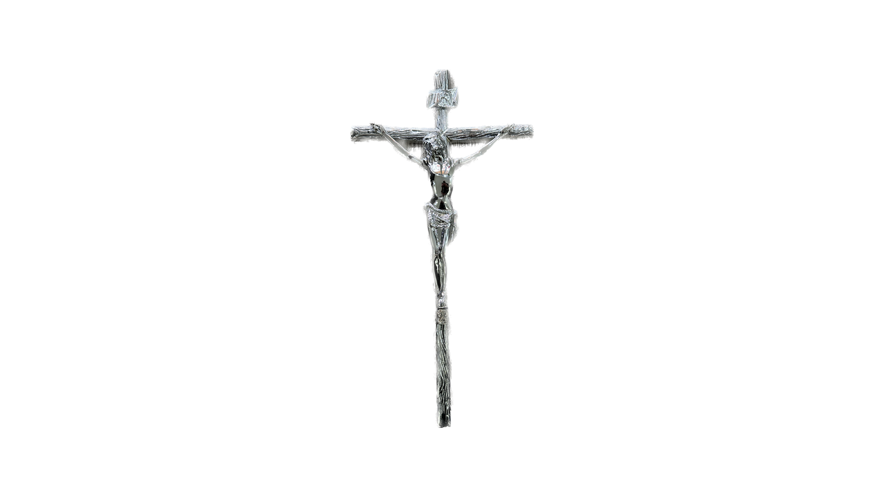 crucifijo laurel cromado 45 cm - Imagen 2