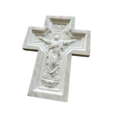 cruz marmol tallado cristo