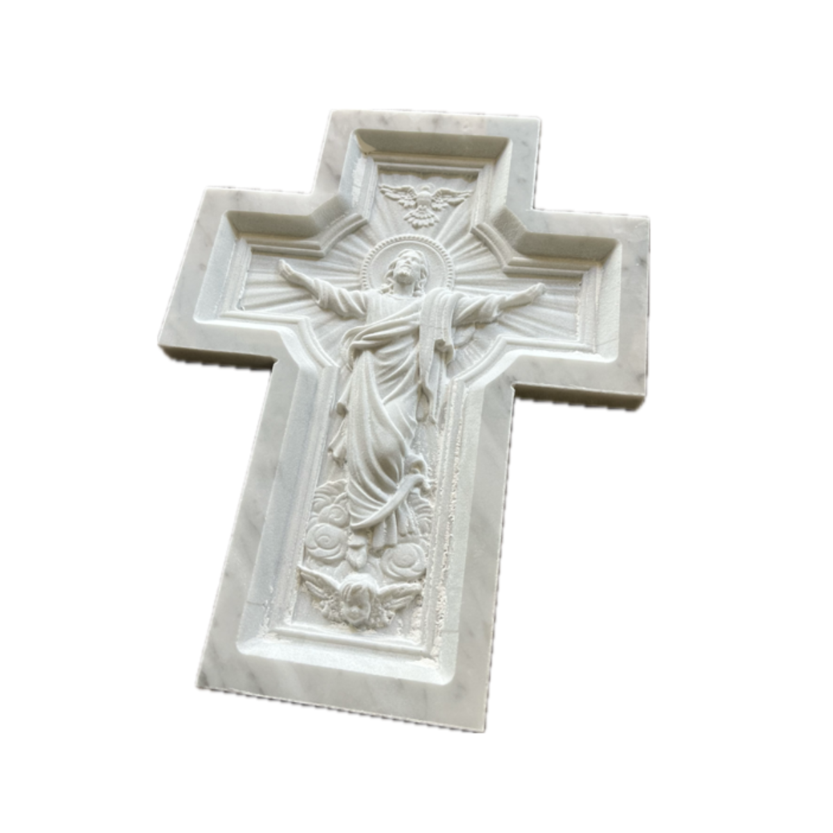 cruz marmol tallado cristo