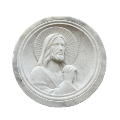 medallon marmol tallado cristo