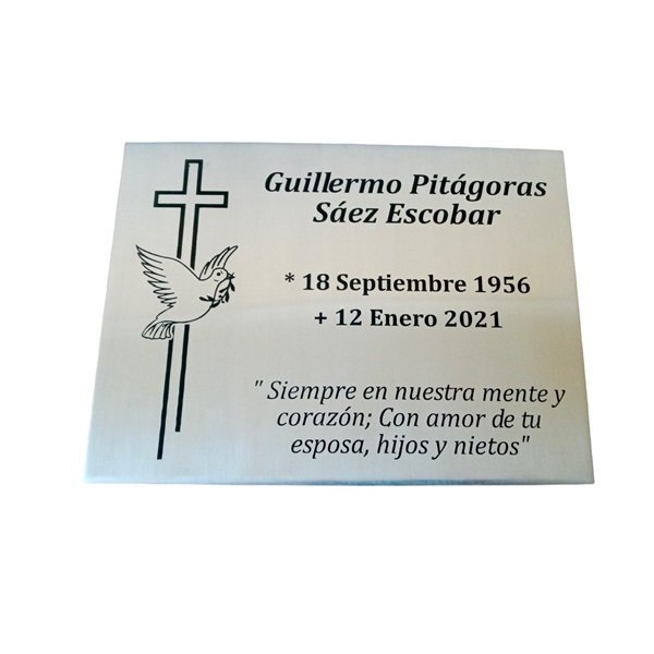 placa acero inoxidable 15x10 cm grabado - Imagen 3