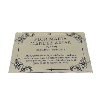 placa metalex 40x30 cm grabado
