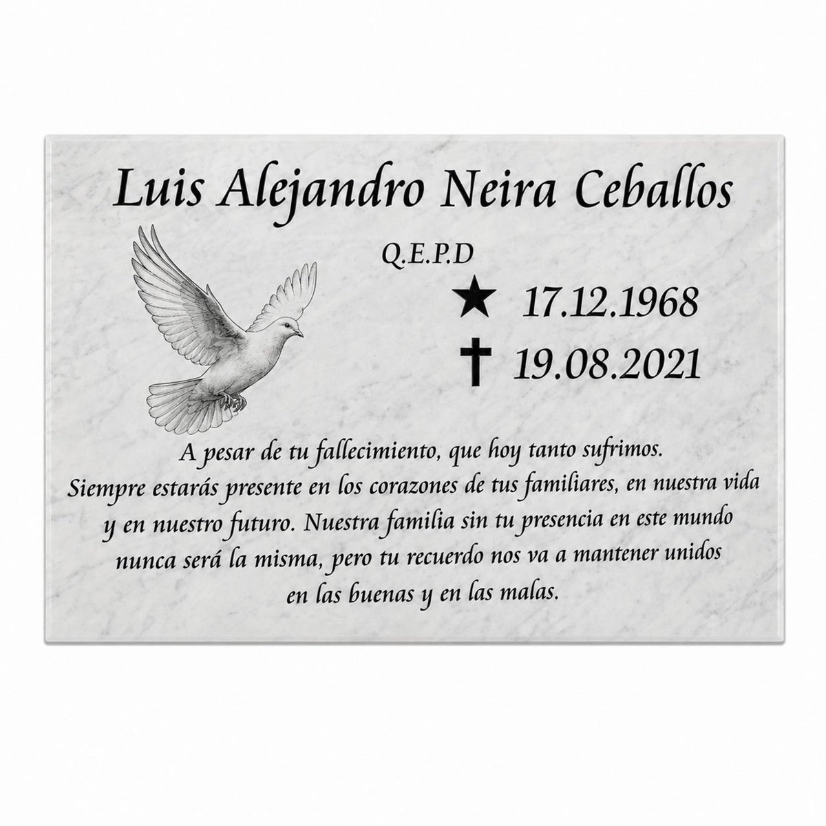 grabado placa parque 70x45 cm sin fotografia