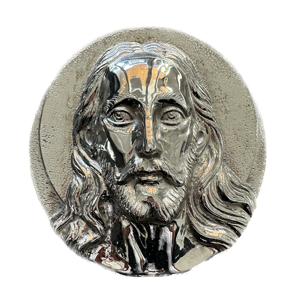 rostro cristo cromado 20 cm