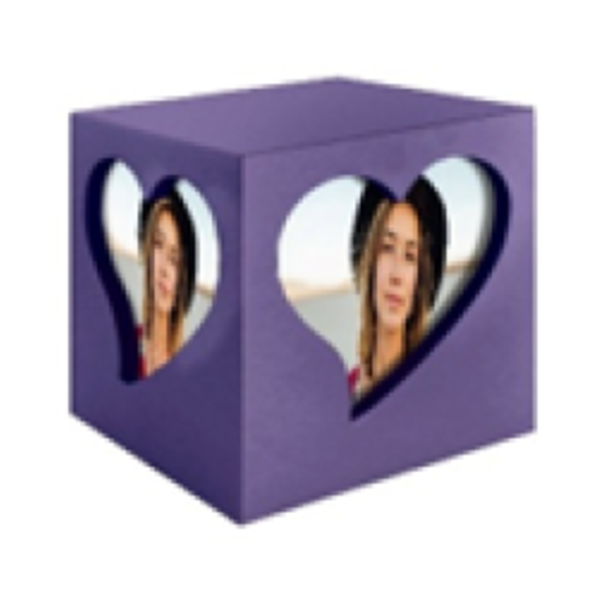 Ánfora párvulo Cubo Foto Heart Violeta - 400gr