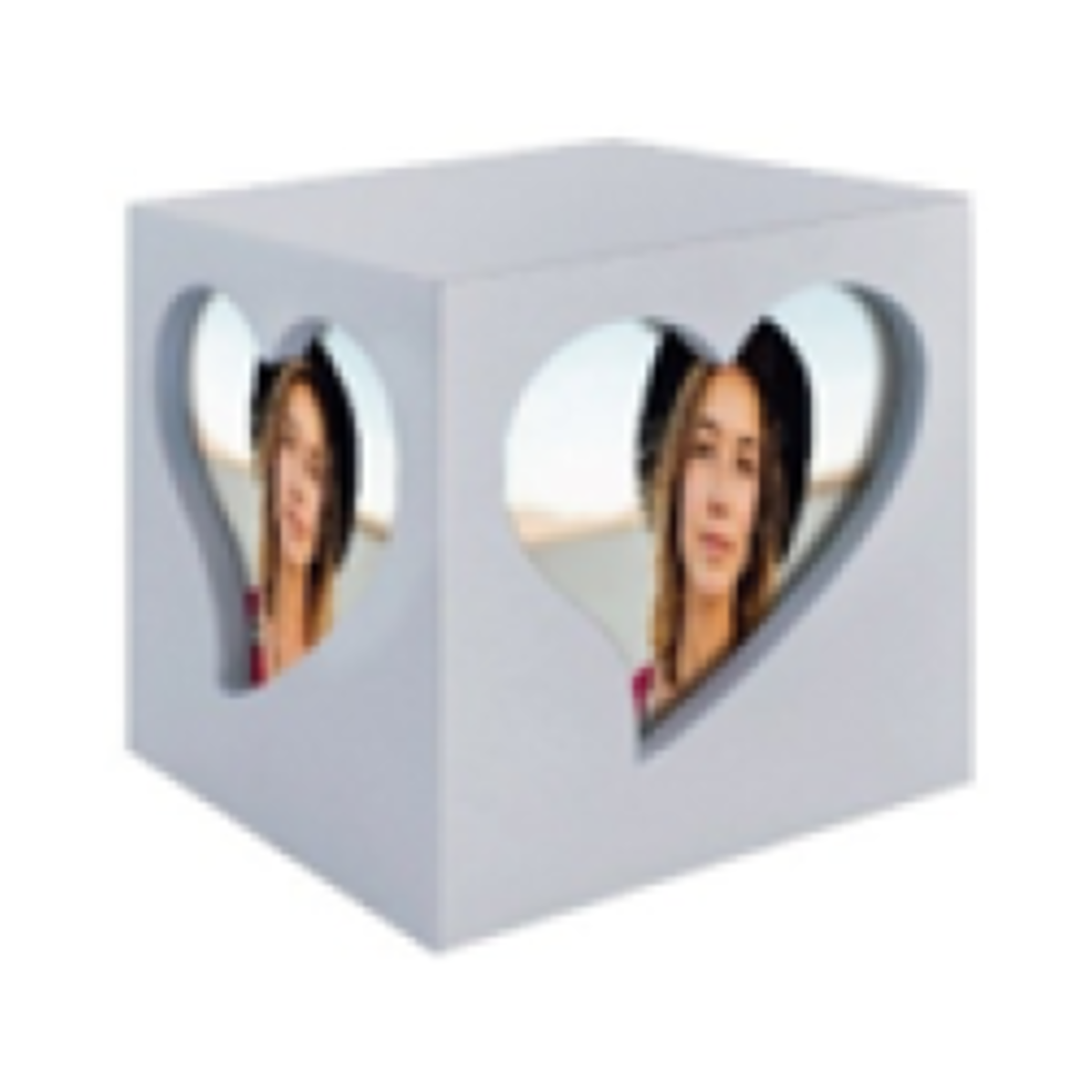 Ánfora párvulo Cubo Foto Heart Silver - 400gr