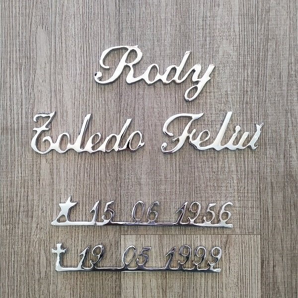 letra cromada manuscrita 5x3 cm - Imagen 3