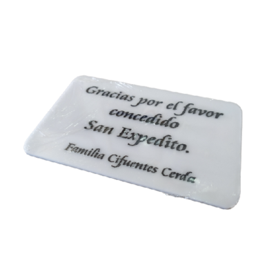 Lápida placa acrílica 10x7 cm